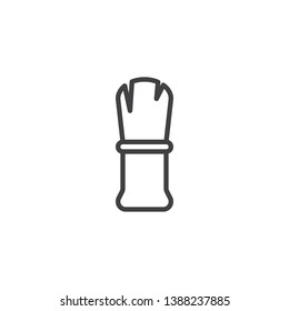 Shaving brush line icon. linear style sign for mobile concept and web design. Barber brush outline vector icon. Symbol, logo illustration. Pixel perfect vector graphics