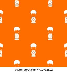 Shaving brush pattern repeat seamless in orange color for any design. Vector geometric illustration