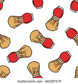 shaving brush seamless doodle pattern