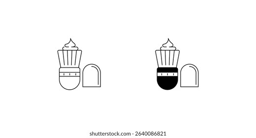 shaving brush set icon with white background vector stock illustration