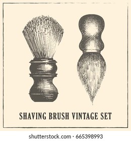 Shaving brush set vector