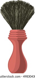 Shaving brush of traditional design. Vector clip art.