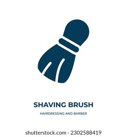 shaving brush vector icon. shaving brush, beard, cream filled icons from flat hairdressing and barber shop concept. Isolated black glyph icon, vector illustration symbol element for web design and 