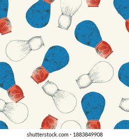 Shaving Brush Vector Seamless Pattern