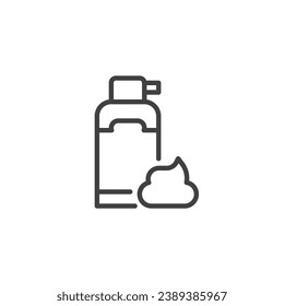 Shaving cream bottle line icon. linear style sign for mobile concept and web design. Shaving foam dispenser outline vector icon. Symbol, logo illustration. Vector graphics