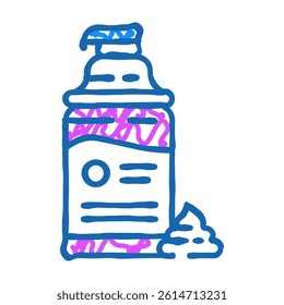 shaving cream hygiene doodle icon sketch vector. shaving cream hygiene sign. isolated symbol illustration