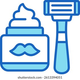 Shaving Cream Icon Blue Vector Illustration