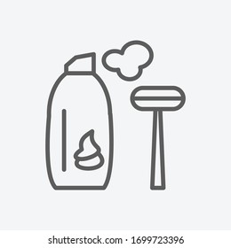 Shaving cream icon line symbol. Isolated vector illustration of icon sign concept for your web site mobile app logo UI design.