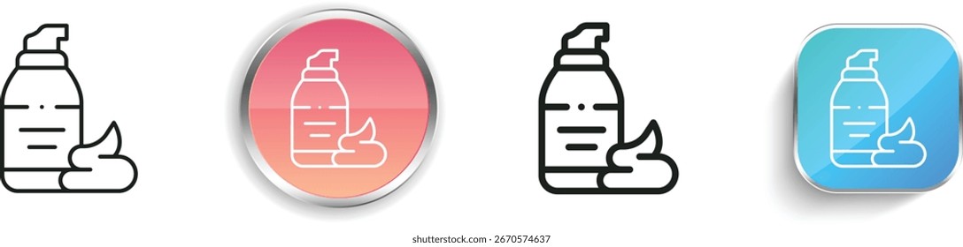 ícone de creme de barbear. Design fino, linear, regular e estilo botão isolado no fundo branco