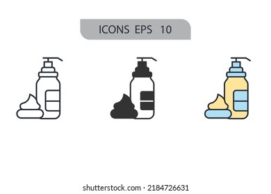 Shaving cream icons  symbol vector elements for infographic web