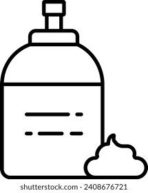 shaving cream Outline vector illustration icon