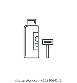 Shaving, cream, razor, beauty, style icon, vector illustration