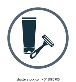Shaving cream and razor icon