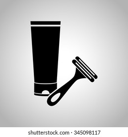 Shaving cream and razor icon