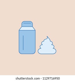 Shaving cream and shave foam icon. Element of bathroom for mobile concept and web apps illustration. Field outline icon for website design and development, app development