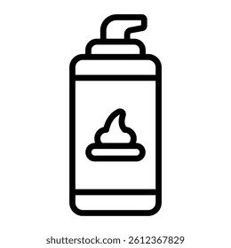 Shaving Cream Vector Line Icon Design