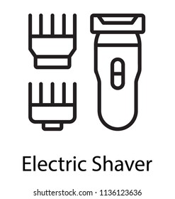 A shaving device with different blade cutters depicting electric shaver 