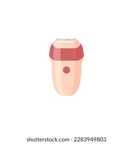Icono de dispositivo de afeitar o epilación eléctrico, ilustración vectorial plana aislada en fondo blanco. Icono o símbolo de la herramienta de afeitado o eliminación del cabello.