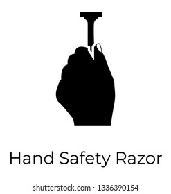 Shaving equipment, safety razor, solid icon, 