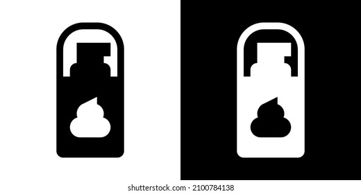 Shaving Foam Bottle. Icon in White and Black Version.