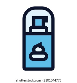 Shaving Foam Bottle. Simple Vector Color Icon.