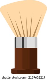 Shaving foam brush, illustration, vector on a white background.