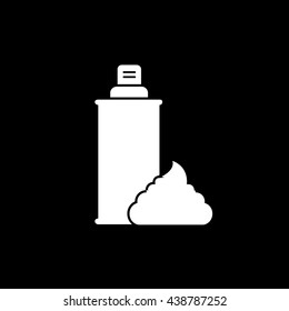 Shaving Foam Flat Icon On Black Background