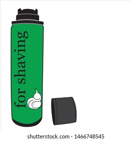 Shaving foam. Flat vector illustration. Isolated on white background. Vector graphics. There is a place for text. Copy space