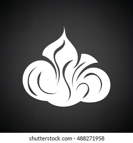 Shaving foam icon. Black background with white. Vector illustration.