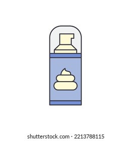 Shaving Foam icon in color, isolated on white background 
