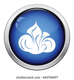Shaving foam icon. Glossy button design. Vector illustration.