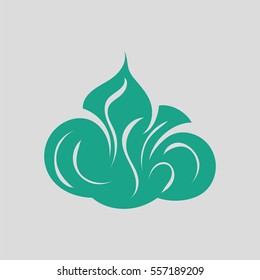 Shaving foam icon. Gray background with green. Vector illustration.