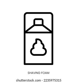 shaving foam icon. Line Art Style Design Isolated On White Background