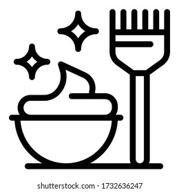 Icono de espuma. Icono de vector de espuma de afeitado de contorno para diseño web aislado en fondo blanco
