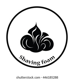 Shaving foam icon. Thin circle design. Vector illustration.