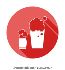 shaving foam long shadow flat icon. Element of barber icon for mobile concept and web apps. Long shadow shaving foam  icon can be used for web and mobile on white background