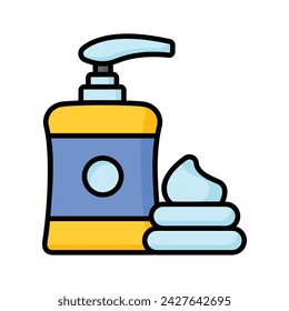 Shaving foam for smooth skin, shaving foam bottle vector design