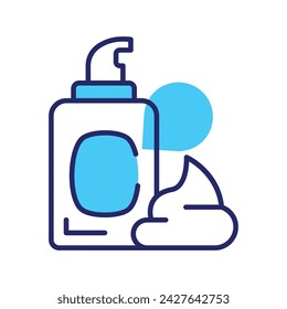 Shaving foam for smooth skin, shaving foam bottle vector design