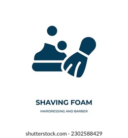 shaving foam vector icon. shaving foam, foam, cream filled icons from flat hairdressing and barber shop concept. Isolated black glyph icon, vector illustration symbol element for web design and mobile