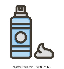 Shaving Foam Vector Thick Line Filled Colors Icon For Personal And Commercial Use.
