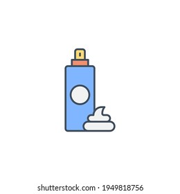 Shaving gel foam icon isolated on color background. Shaving cream. Vintage style drawing.