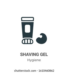 Shaving gel glyph icon vector on white background. Flat vector shaving gel icon symbol sign from modern hygiene collection for mobile concept and web apps design.