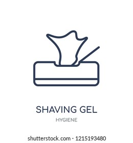shaving gel icon. shaving gel linear symbol design from Hygiene collection. Simple outline element vector illustration on white background.