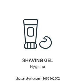 Shaving gel outline vector icon. Thin line black shaving gel icon, flat vector simple element illustration from editable hygiene concept isolated stroke on white background