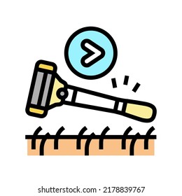 shaving hair color icon vector. shaving hair sign. isolated symbol illustration