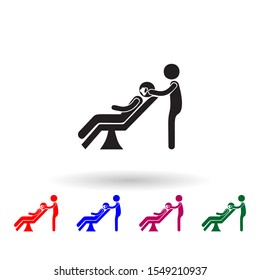 Shaving at the hairdresser multi color icon. Simple glyph, flat vector of beauty salon icons for ui and ux, website or mobile application