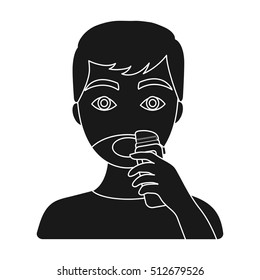Shaving icon in black style isolated on white background. Skin care symbol stock vector illustration.