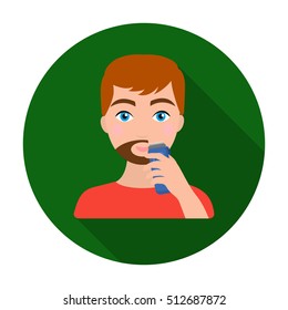 Shaving icon in flat style isolated on white background. Skin care symbol stock vector illustration.