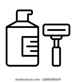 Ilustración vectorial de estilo de línea de icono de afeitado