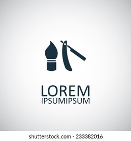 shaving icon on white background 